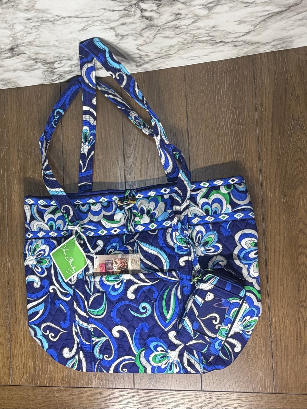 NEW Vera Bradley Villager Mediterranean Large Tote with matching wallet